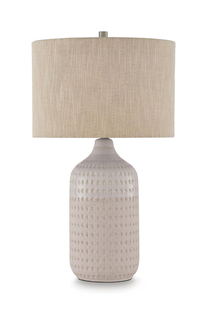 Capwich - Ceramic Table Lamp - Beige / White