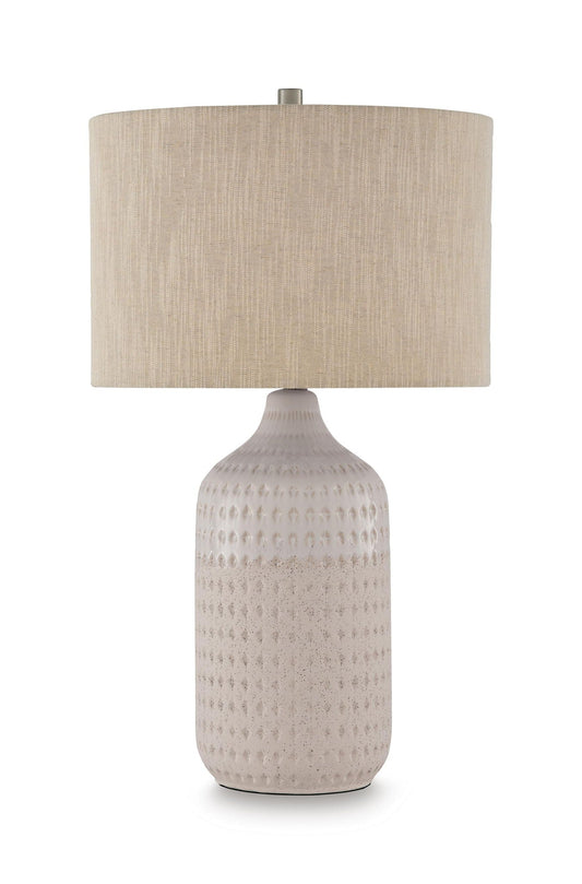 Capwich - Ceramic Table Lamp - Beige / White