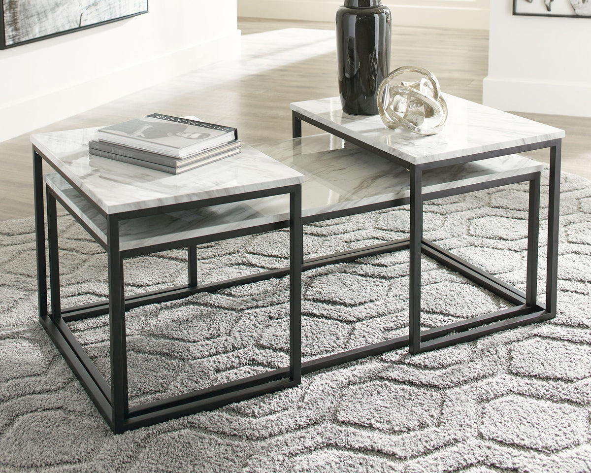 Donnesta - Occasional Table Set (Set of 3) - Gray / Black