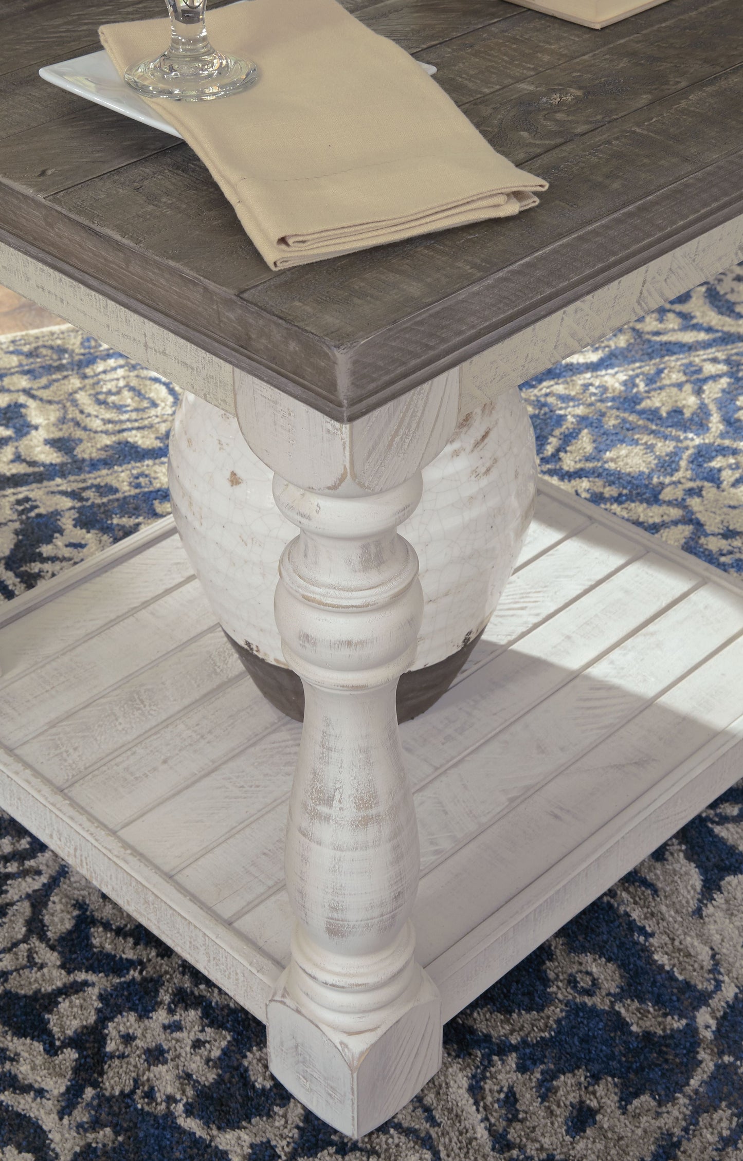 Havalance - Rectangular End Table - Gray / White