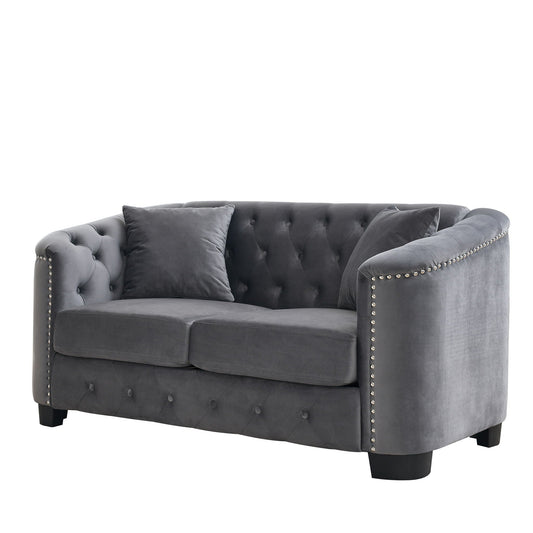 Modern Chesterfield Sofa With Tufted Backrest For Living Room