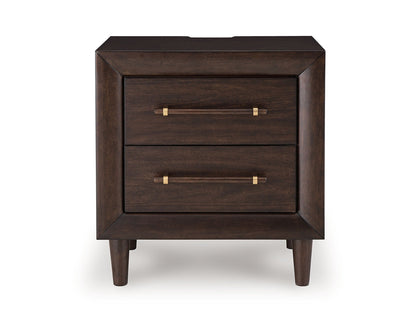 Dantenton - Two Drawer Night Stand - Merlot