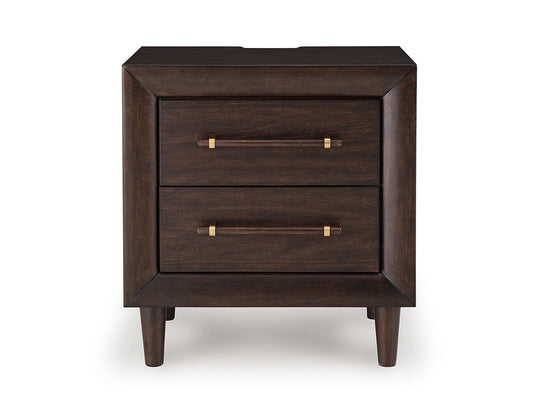 Dantenton - Two Drawer Night Stand - Merlot