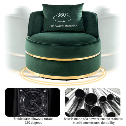 360 Degree Swivel Over Sized Upholstered Barrel Chair