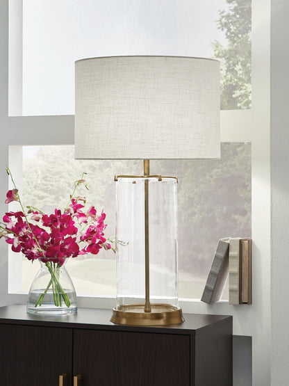 Gizeh - Glass Table Lamp - Clear / Gold Finish