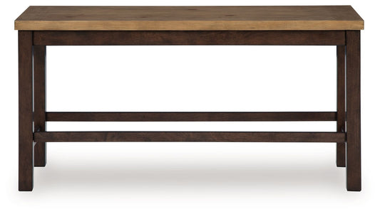Rylandeen - Double Counter Height Bench - Light Brown / Dark Brown