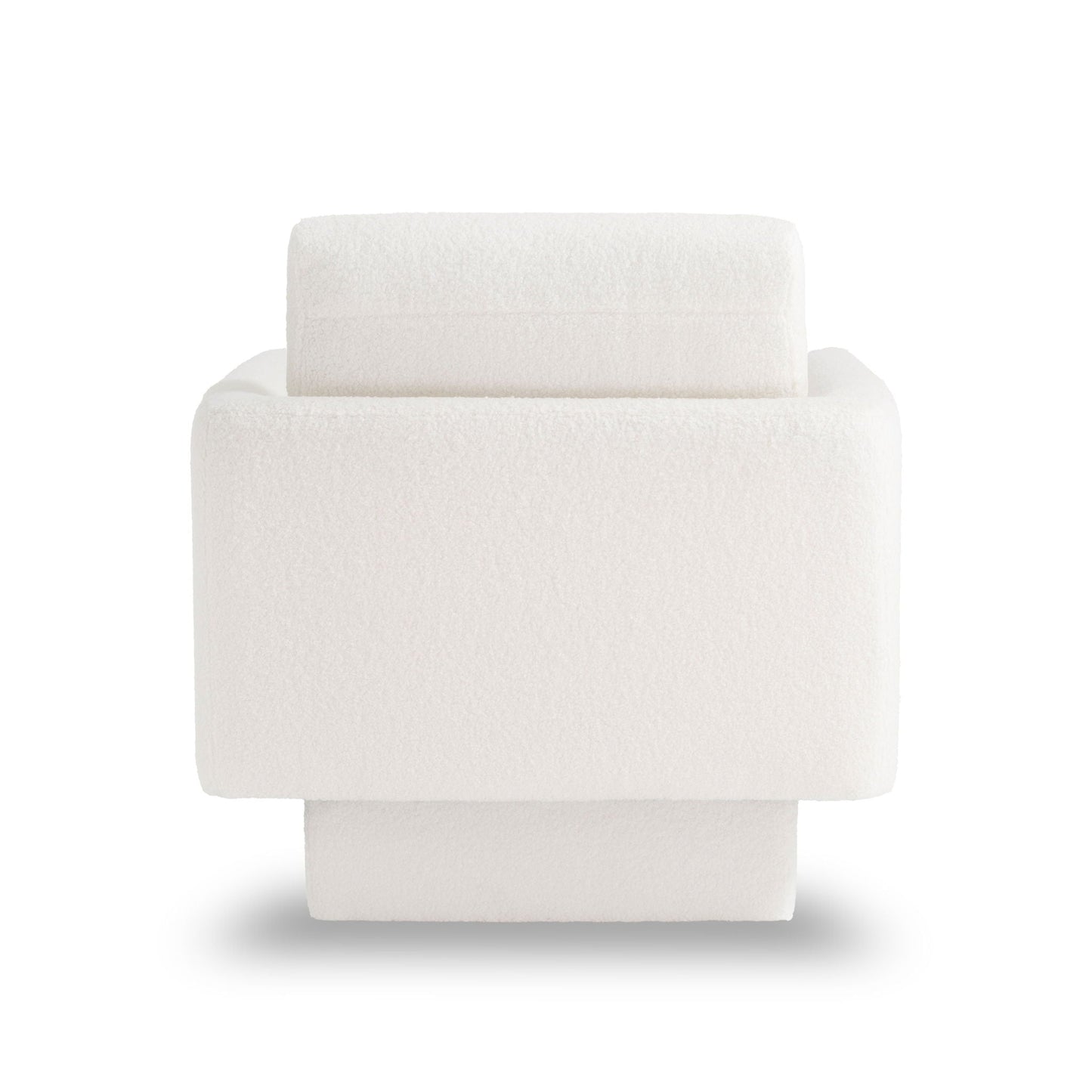 360° Modern Swivel Accent Chairs Round Armchair, Thick Padded Lounge Sofa Upholstered Comfy (Set of 2) - Cream