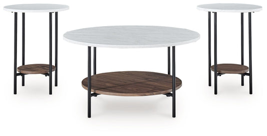 Wrenwich - Occasional Table Set (Set of 3) - Brown / Black / White