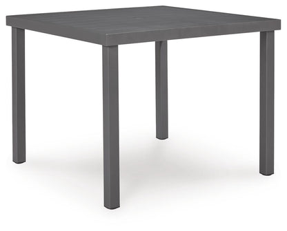 Rocky Creek - Square Dining Table With Umbrella Option - Gray