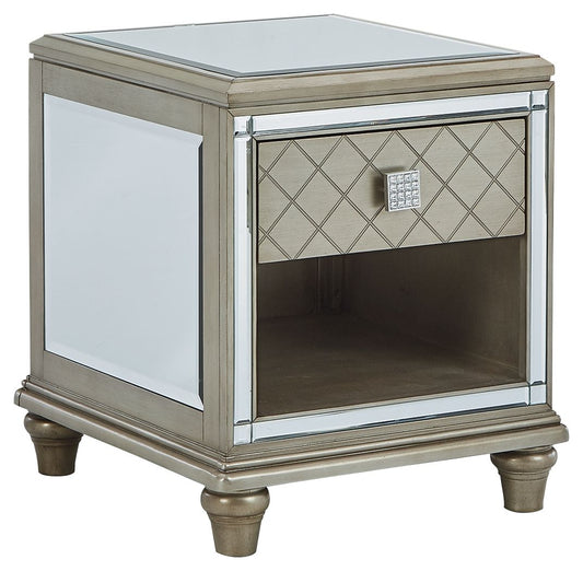 Chevanna - Rectangular End Table - Platinum