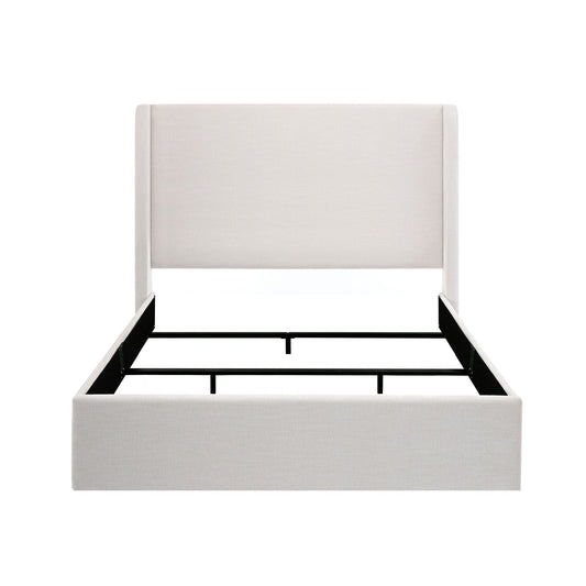 Caron - Upholstered Wingback Bed With High Headboard