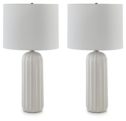 Clarkland - Ceramic Table Lamp (Set of 2) - White
