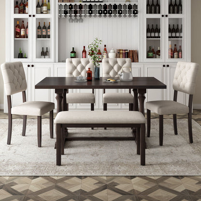 6 Piece Dining Set Retro Style