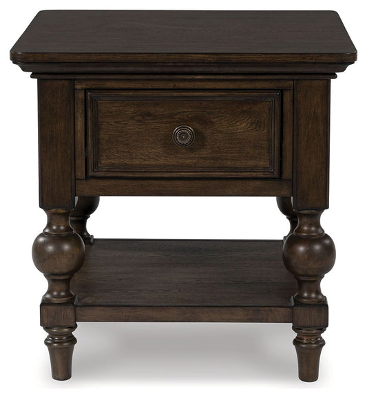 Veramond - Square End Table - Dark Brown