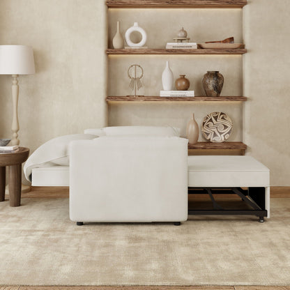 Convertible Pull Out Sofa Bed, 3 In 1 Convertible Sleeper Chair Adjustable Backrest With Thicked Cushions