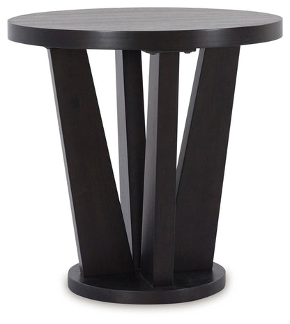 Chasinfield Dark Brown Round End Table