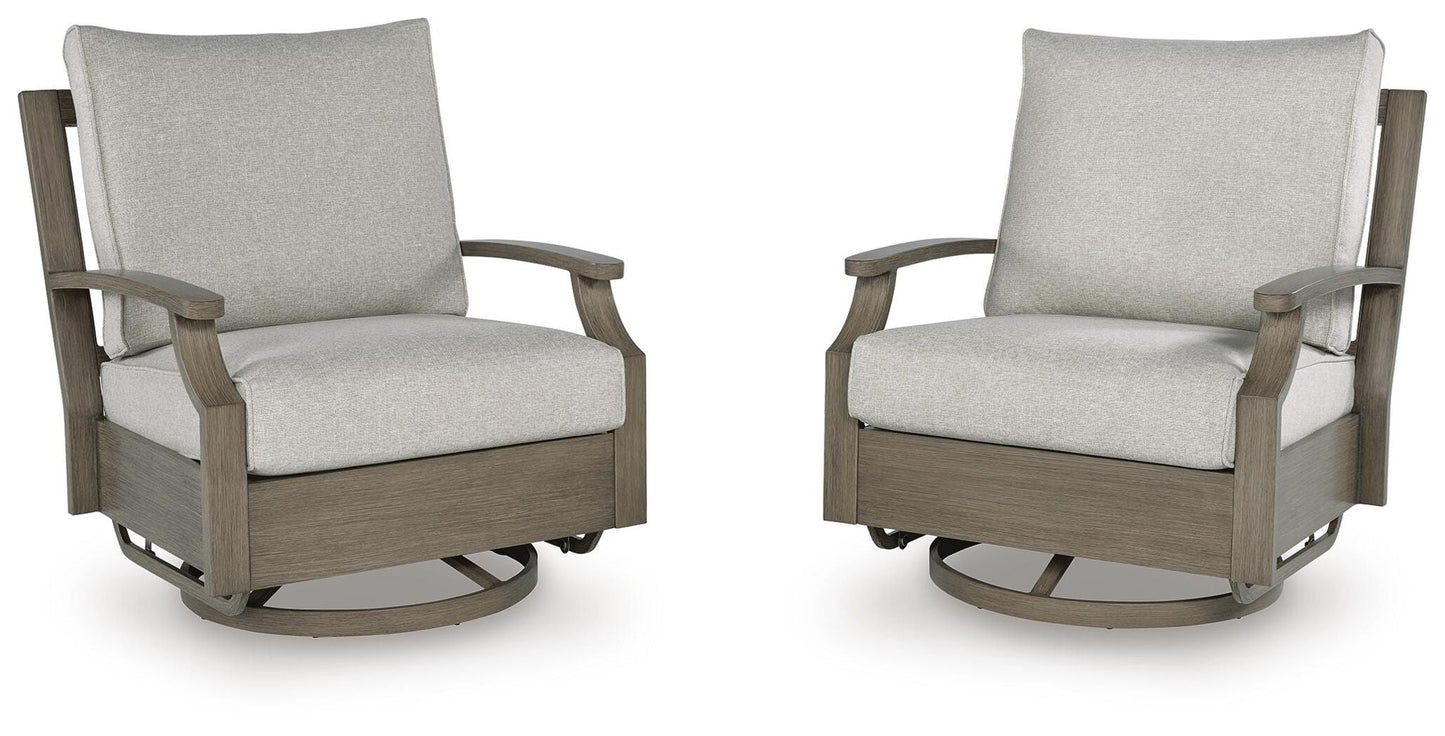 Rainier Ranch - Swivel Glider Chair With Cushion - Brown / Beige