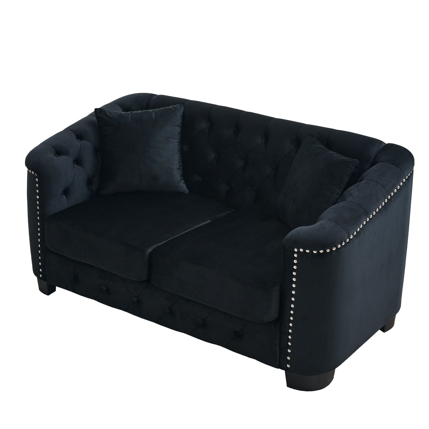 Modern Chesterfield Sofa With Tufted Backrest For Living Room