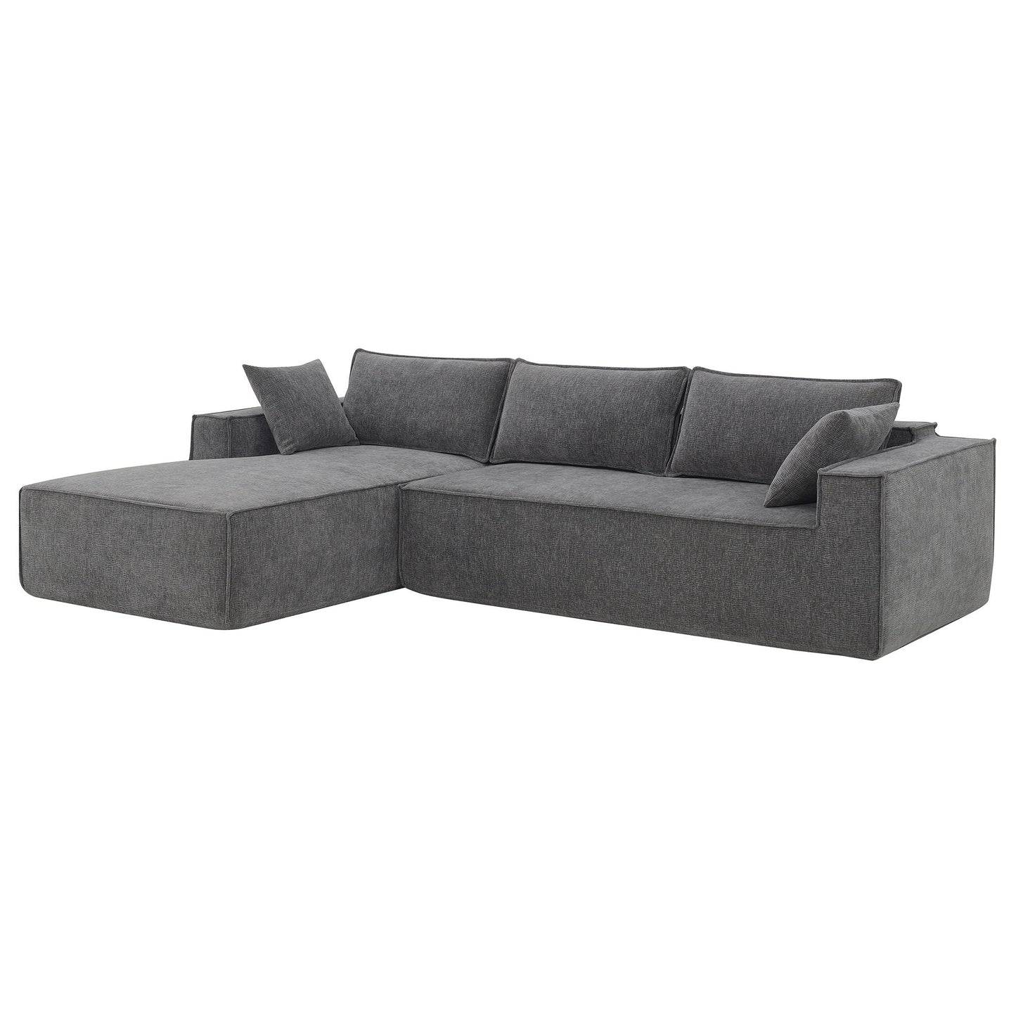 2 Pices Free Combination Minimalist Style Modular Sectional, Wrinkle Resistant Couch Set L Shaped Compressed Sofa For Living Room - Gray
