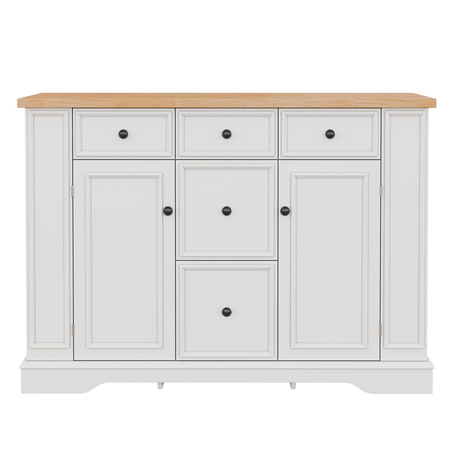 Sideboard Buffet Cabinet With 5 Drawers, 2 Cabinets, Adjustable Shelves