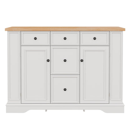 Sideboard Buffet Cabinet With 5 Drawers, 2 Cabinets, Adjustable Shelves