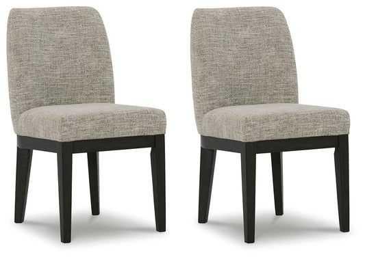 Burkhaus - Dining UPH Side Chair (Set of 2) - Beige / Dark Brown