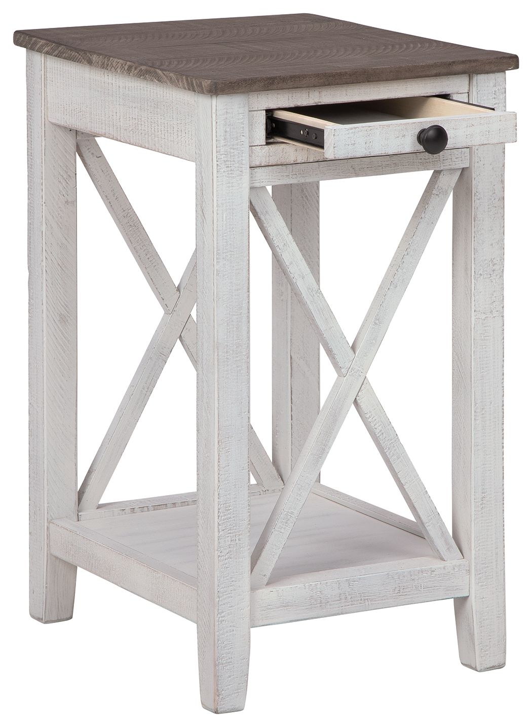 Adalane - White / Gray - Accent Table