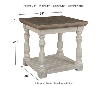 Havalance - Rectangular End Table - Gray / White