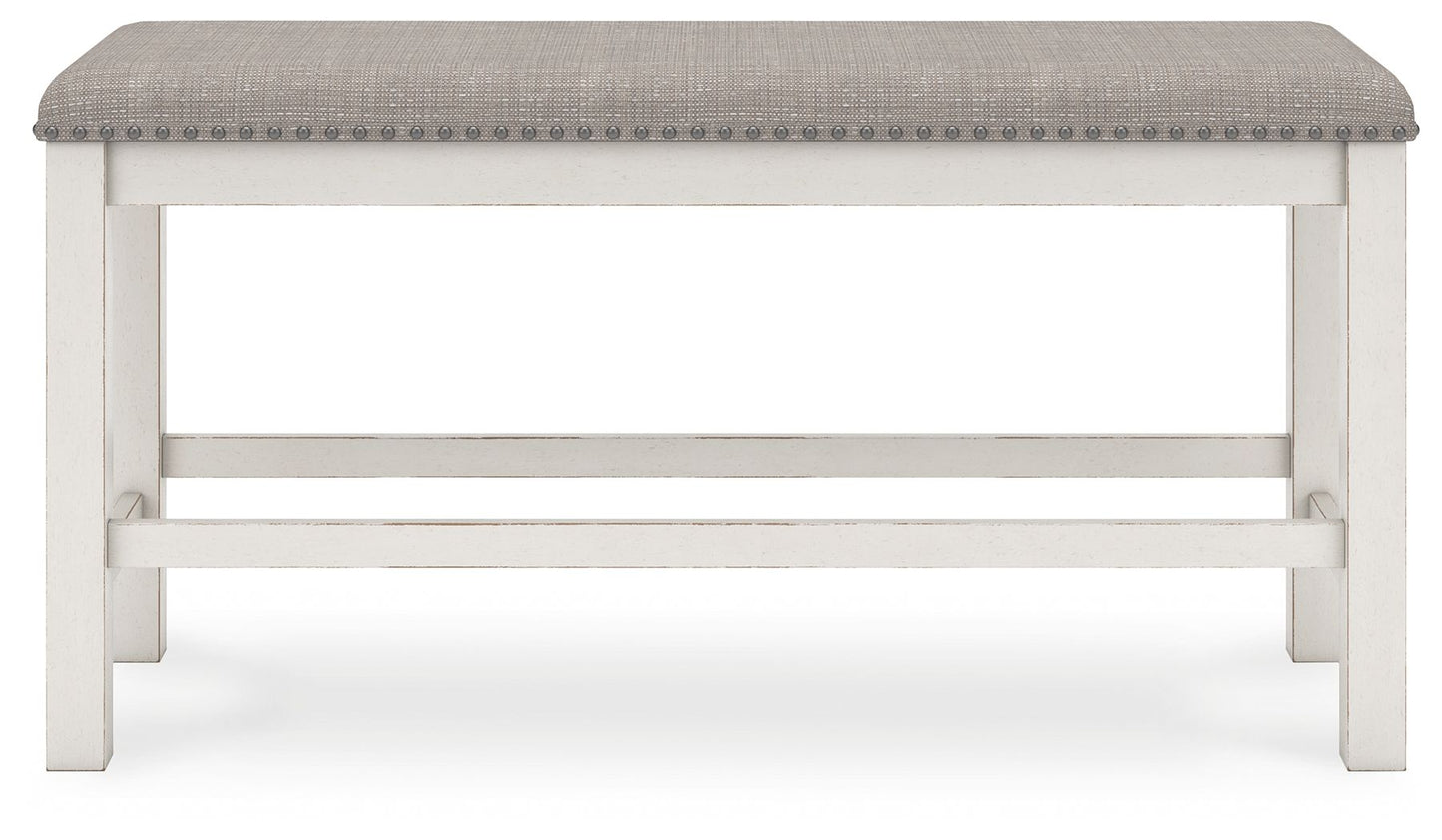 Robbinsdale - Dbl Counter Height Upholstered Dining Bench - Antique White