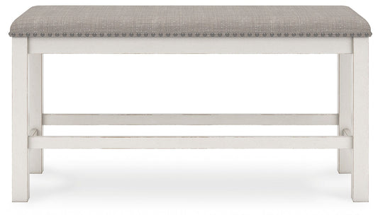 Robbinsdale - Dbl Counter Height Upholstered Dining Bench - Antique White