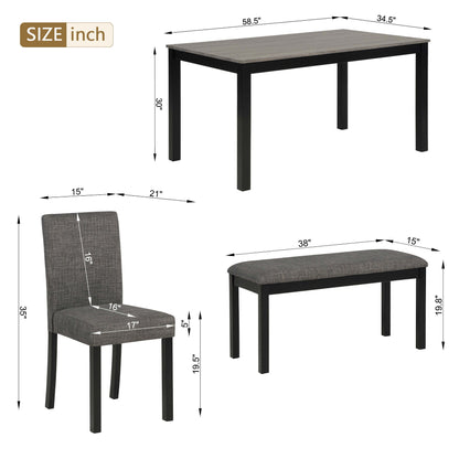 Modern Dining Table Set With Upholstered Chairs For Dining Room