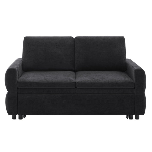 Convertible Sofa Bed Loveseat With Adjustable Backrest And USB Ports