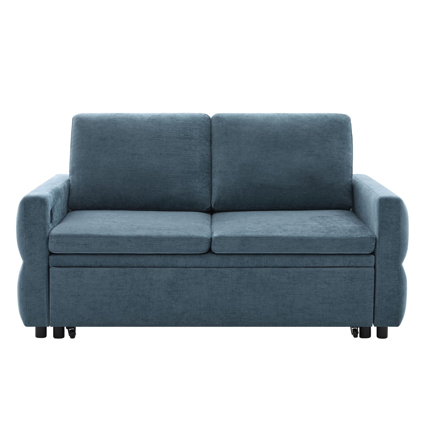 Convertible Sofa Bed Loveseat With Adjustable Backrest And USB Ports
