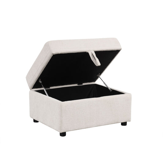 Movable Storage Ottoman Footrest For Living Room