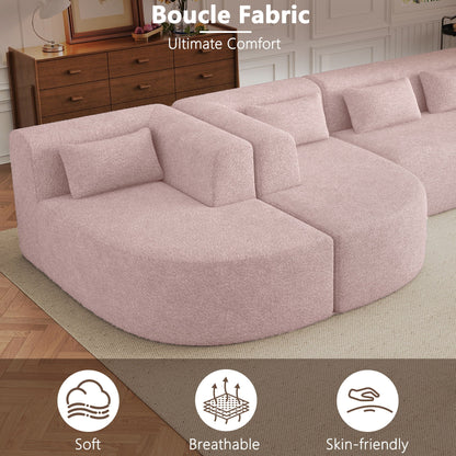 Upholstered Sofa Free Combined Sofa Couch With 2 Chaise Lounge And Five Back Pillows For Living Room