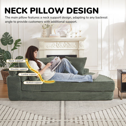 Semi Circular 2 In 1 Sofa Bed With Neck Pillow