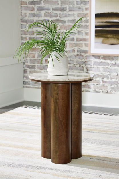 Henfield - Accent Table - Beige / Brown