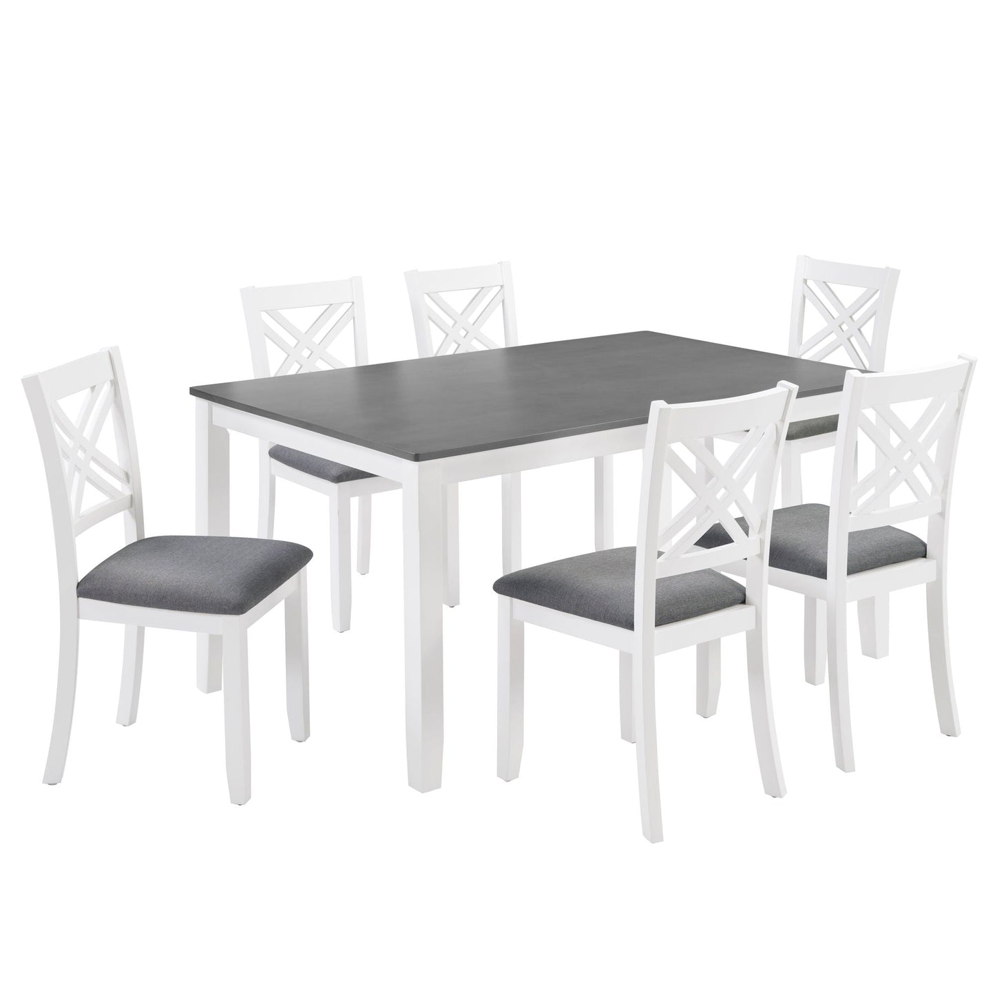 Kitchen Dining Set, Rectangular Dining Table & Upholstered Chairs