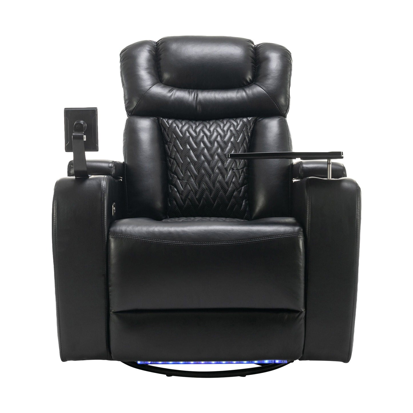 270 Degree Swivel Power Recliner With Tray Table, Phone Holder, Cup Holder, USB Port