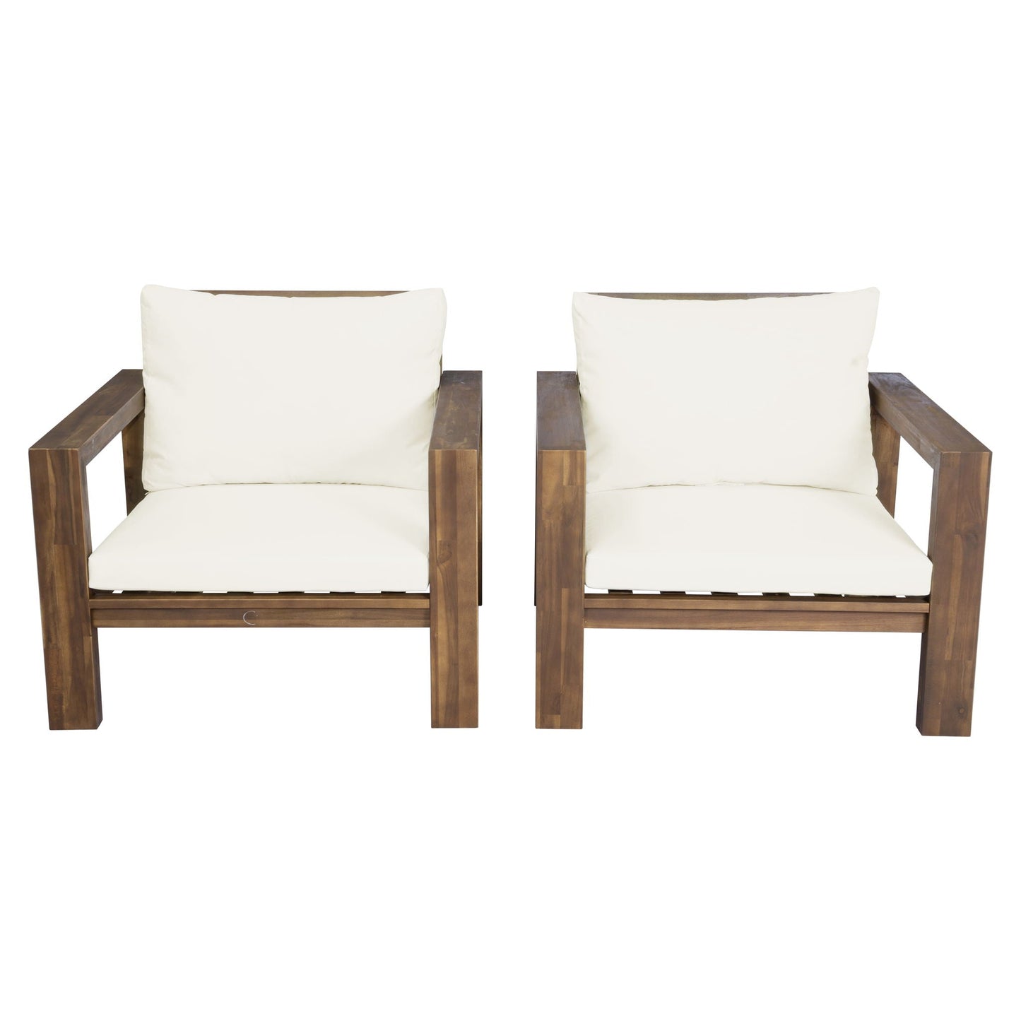 Stylish Outdoor Chair Set With Cushions For Garden (Set of 2)