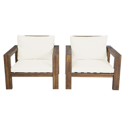 Stylish Outdoor Chair Set With Cushions For Garden (Set of 2)