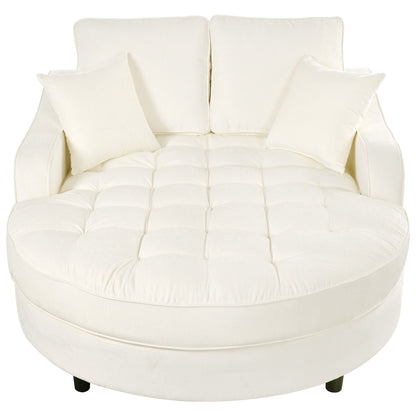 Modern Chaise Lounge Upholstered Sofa Couch With Tufted Seat And Detachable Pillows For Living Room