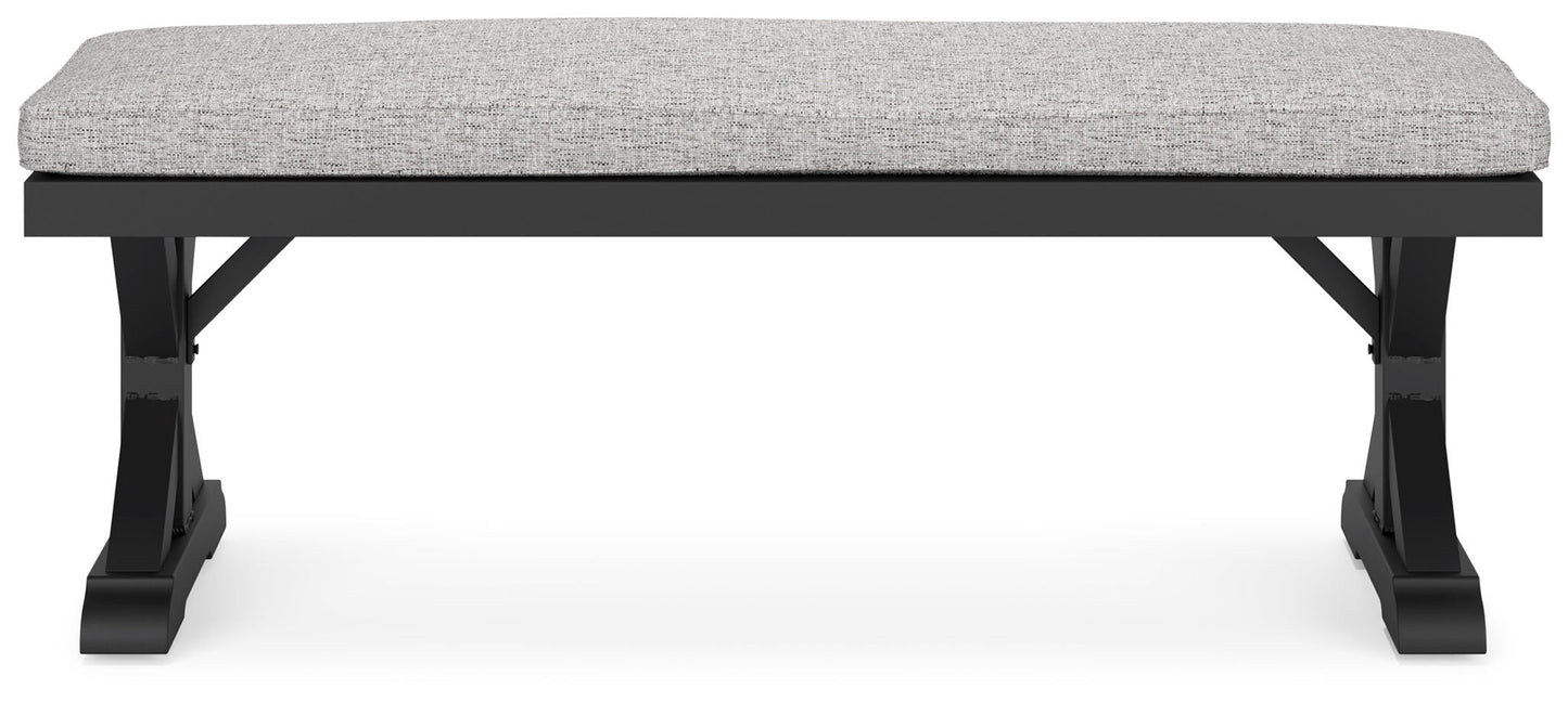 Beachcroft - Bench With Cushion - Black / Light Gray