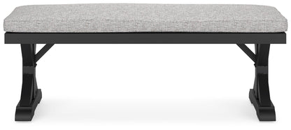 Beachcroft - Bench With Cushion - Black / Light Gray