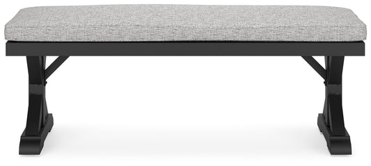 Beachcroft - Bench With Cushion - Black / Light Gray