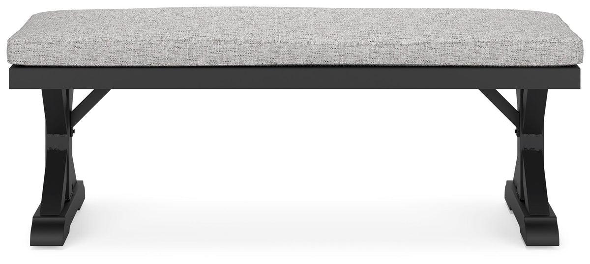 Beachcroft - Bench With Cushion - Black / Light Gray