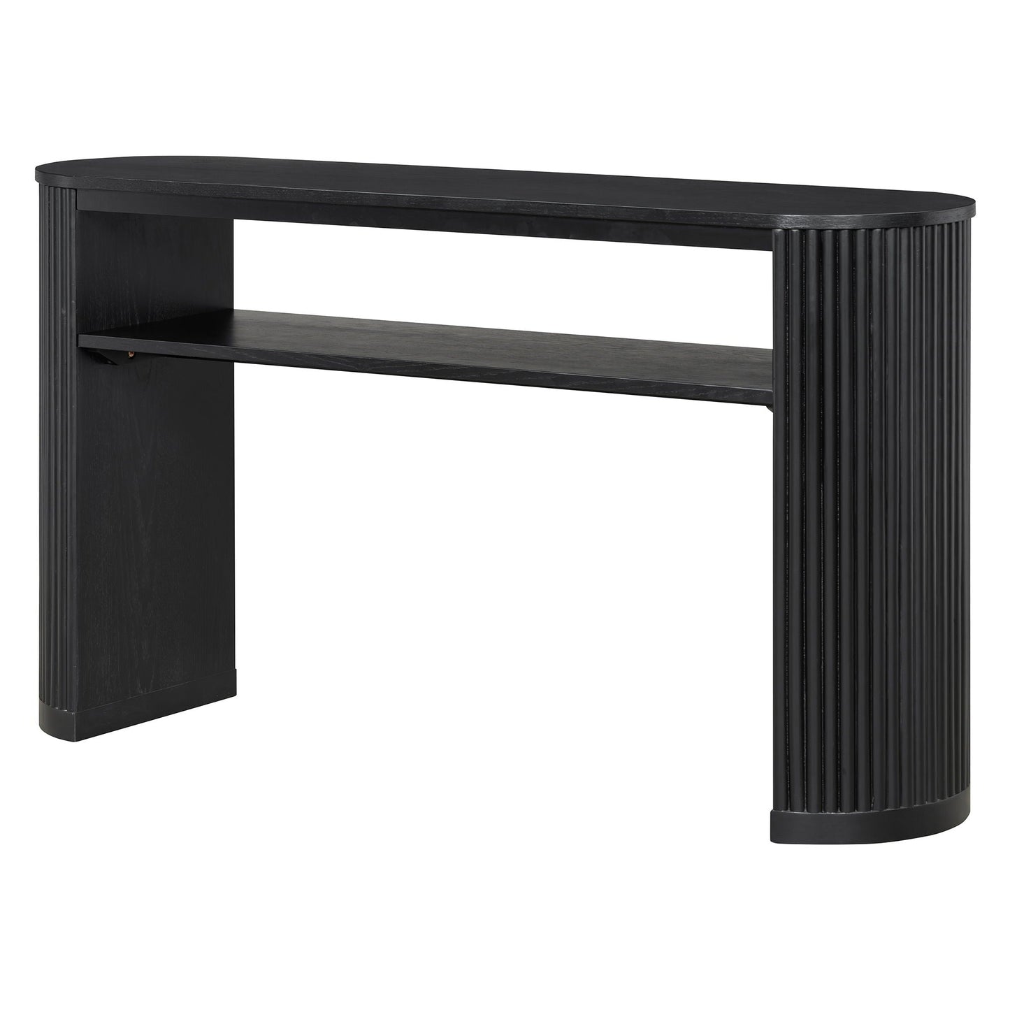Console Table With Fluted Legs, Open Shelf