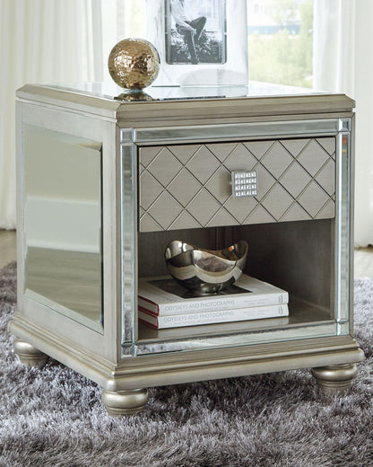 Chevanna - Rectangular End Table - Platinum