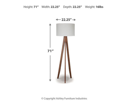 Dallson - Wood Floor Lamp  - Brown