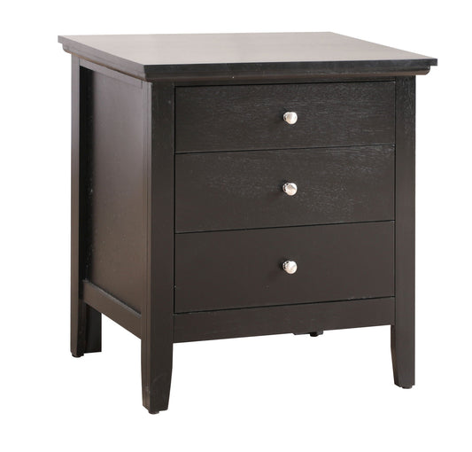 3 Drawer Nightstand - Black